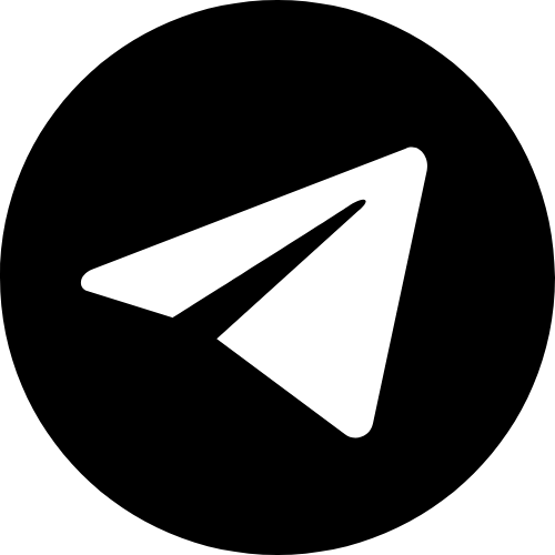 Schwarz-weißes Symbol eines Papierflugzeugs in einem runden Logo.
